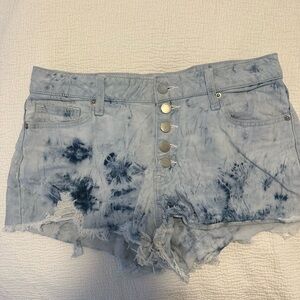 Letter to Juliet Blue Denim Tie Dye Shorts - Size Medium